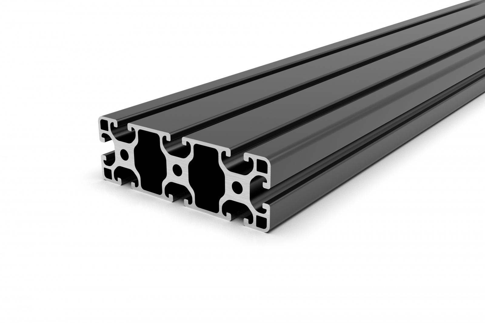 Aluminiumprofil 120x40 leicht Nut 8 I-Typ schwarz eloxiert